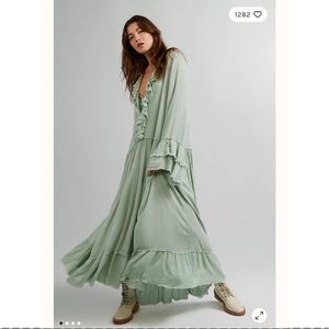 FREE PEOPLE Sweet Darlin Maxi Dress minted jade